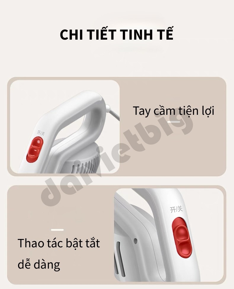 Máy hút bụi cầm tay Haier G16W, Hút bụi giường nệm, ô tô, lực hút 16.000Pa cao cấp