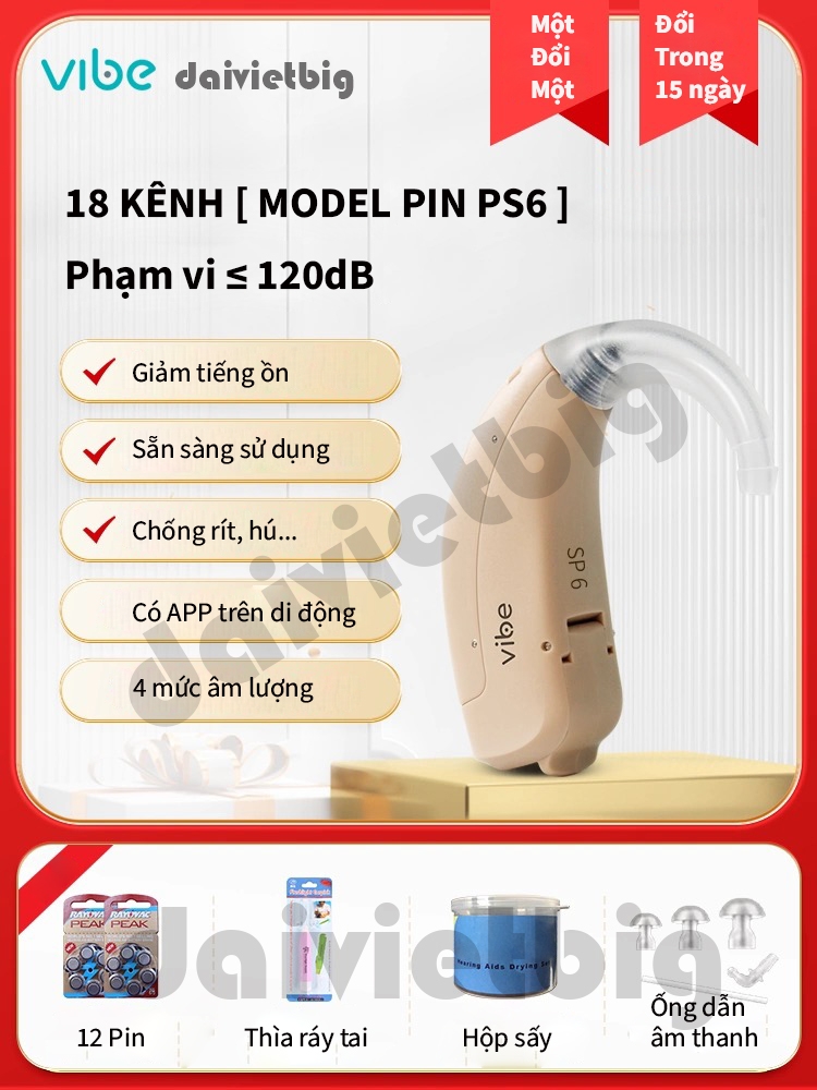 Máy Trợ Thính Vibe dùng pin, sạc