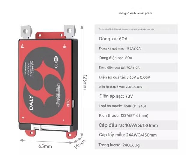 Mạch BMS bảo vệ pin lithium dòng 3-24 12V 24V 48V pin lithium sắt phốt phát 3 thành phần 3.7V và 3.2V dùng cho xe điện, bộ cân bằng pin