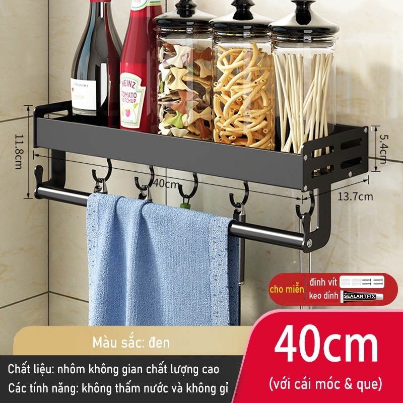 Kệ giữ đồ dùng nhà bếp dán tường không cần khoan lỗ dễ dàng đa năng tiện lợi