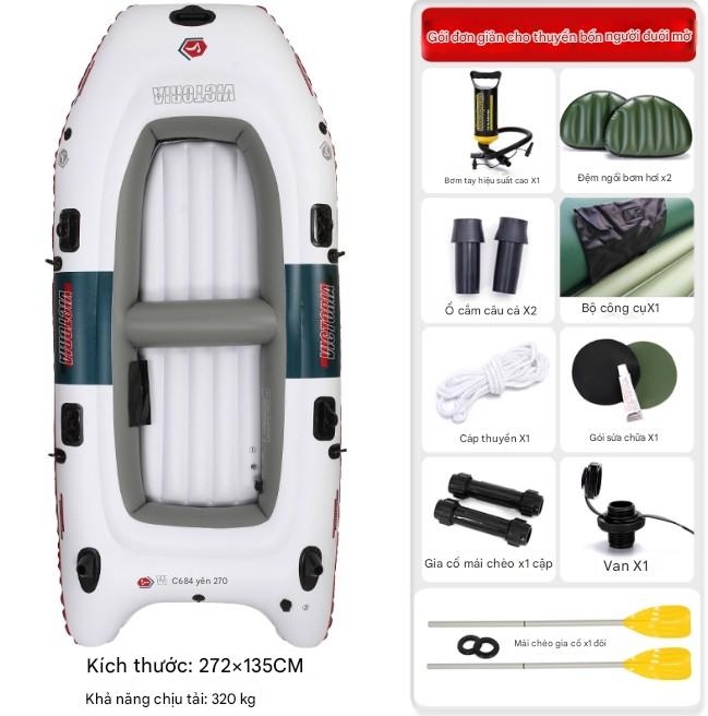 Thuyền hơi cao su dày thuyền bơm hơi 2/3/4 người kayak đệm khí chống mài mòn thuyền câu cá thuyền cứu sinh
