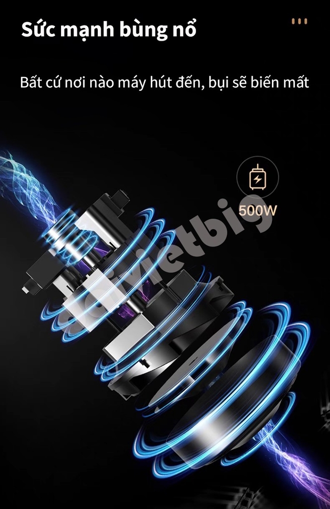 Máy hút bụi cầm tay Haier G16W, Hút bụi giường nệm, ô tô, lực hút 16.000Pa cao cấp