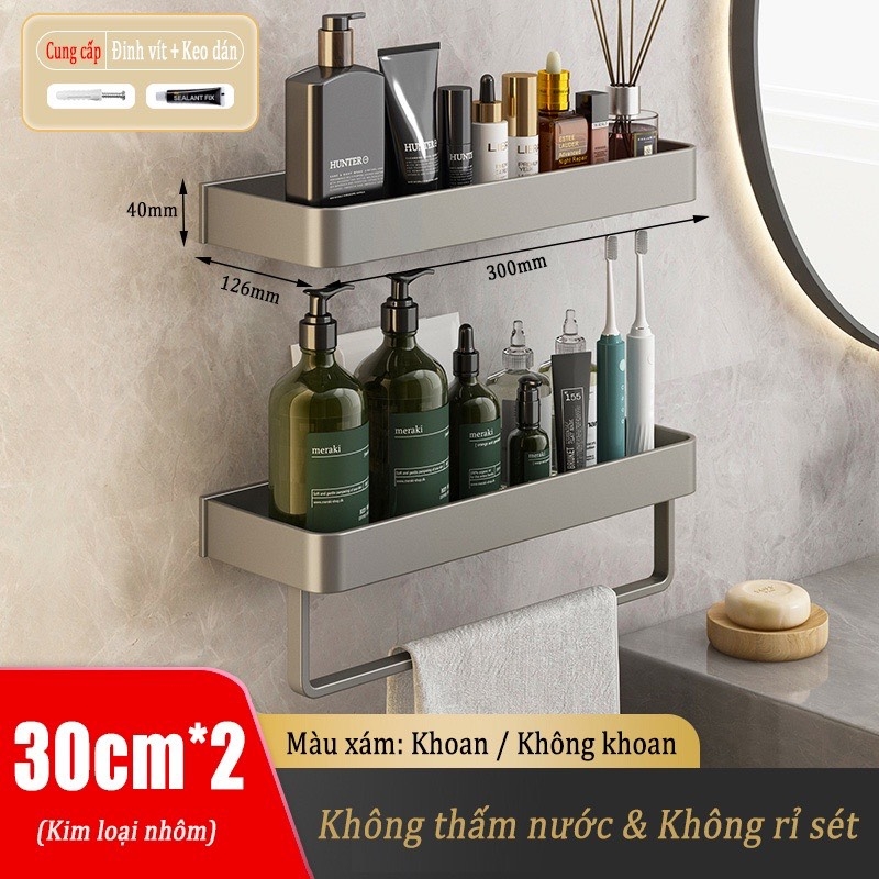 Kệ đựng đồ ĐAIVIETBIG chất liệu kim loại nhôm không khoan lỗ dễ lắp đặt và sử dụng trong nhà bếp