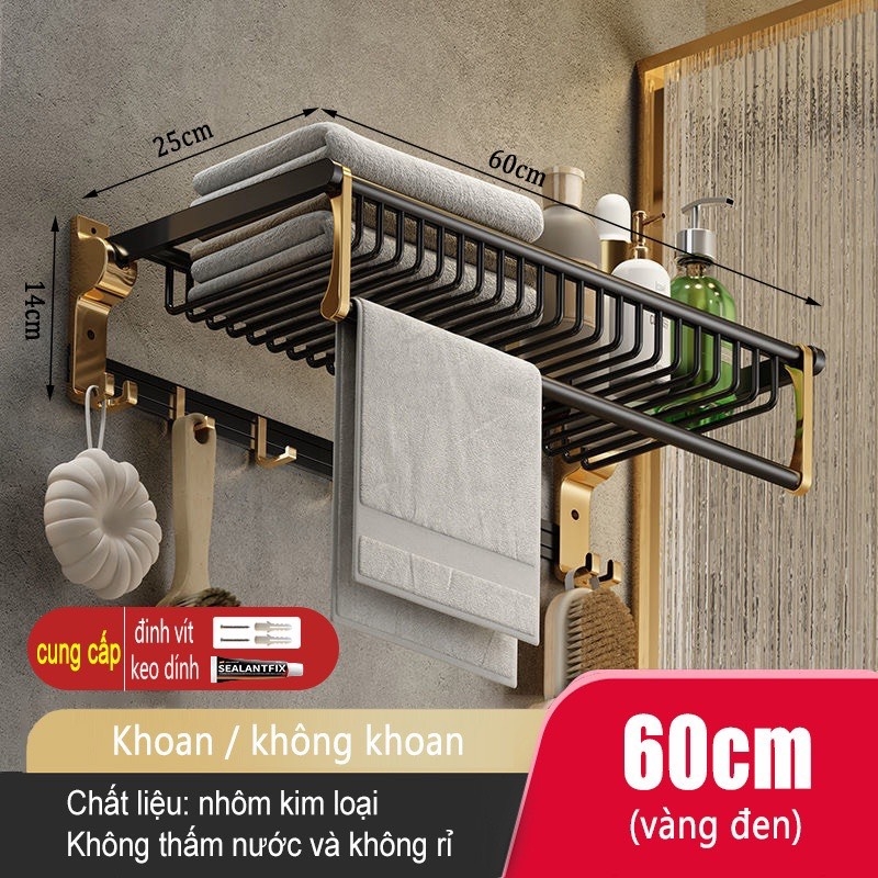 Kệ để đồ dùng ĐAIVIETBIG phòng tắm gắn tường không cần khoan thiết kế sang trọng với nhiều loại tùy chọn