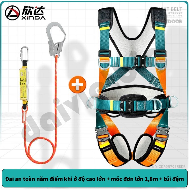 Dây an toàn toàn thân năm điểm cho công việc trên không leo núi cứu hộ lắp đặt điều hòa không khí