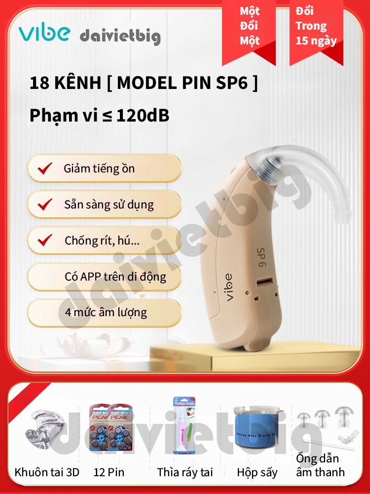 Máy Trợ Thính Vibe dùng pin, sạc