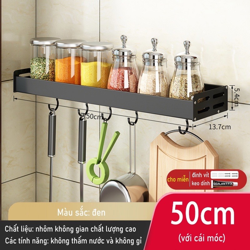 Kệ giữ đồ dùng nhà bếp dán tường không cần khoan lỗ dễ dàng đa năng tiện lợi