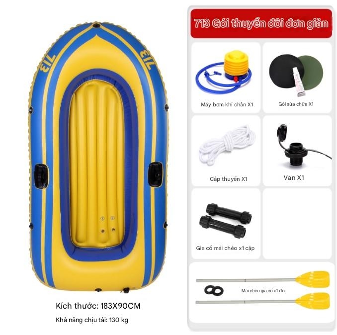 Thuyền hơi cao su dày thuyền bơm hơi 2/3/4 người kayak đệm khí chống mài mòn thuyền câu cá thuyền cứu sinh