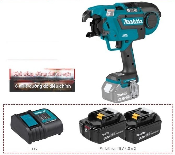 Máy buộc thép cây điện Makita DTR180, Móc buộc dây, Móc buộc thép cây, Máy buộc thép hoàn toàn tự động, Chống thấm nước