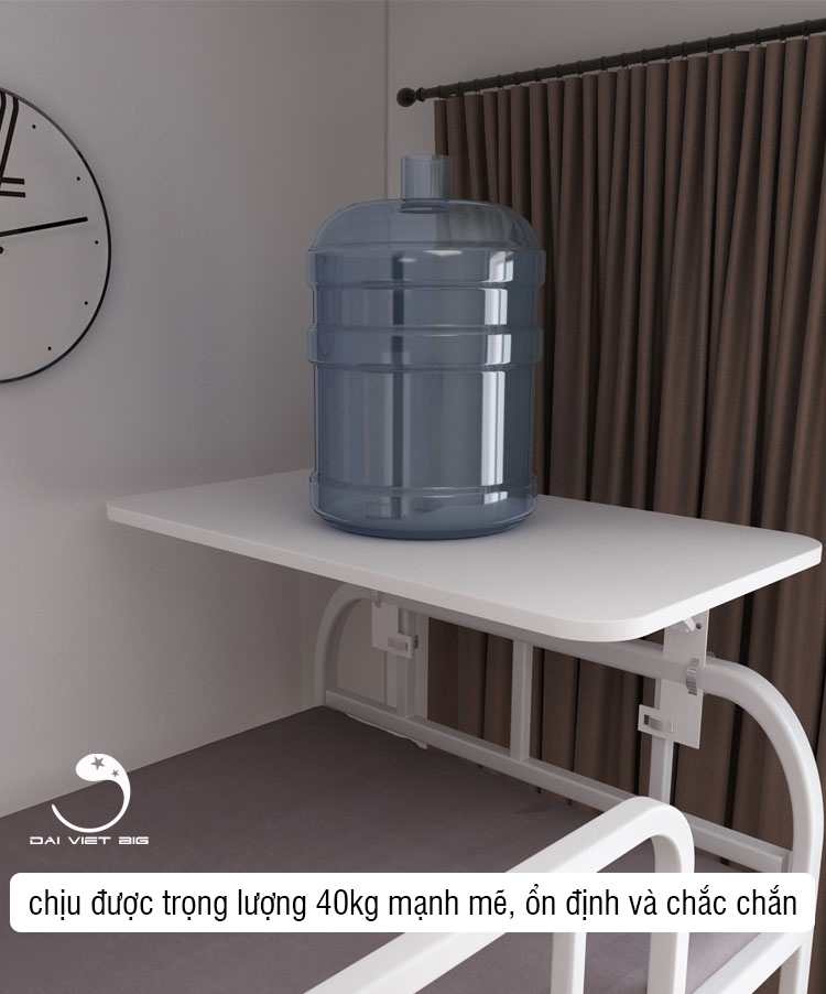 Bàn gấp gắn giường ký túc xá thông minh, chịu lực 40kg mạnh mẽ, ổn định và chắc chắn