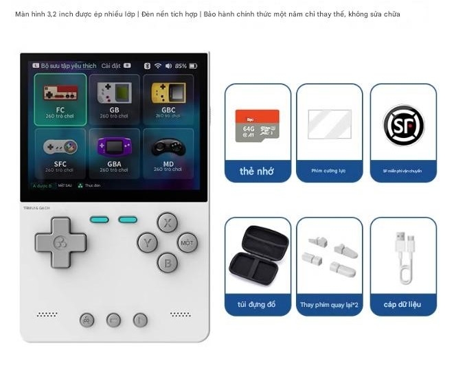 Máy chơi game TRIMUI BRICK2025 phiên bản dọc mới cầm tay máy chơi game cổ điển gạch nhỏ thời thơ ấu hoài niệm trẻ em PSP mô phỏng GBA