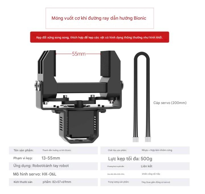 Thanh dẫn hướng Huaner Bionic Cơ khí Móng vuốt 500g Lực nắm Thanh kéo Cấu trúc truyền động Cánh tay robot Kẹp