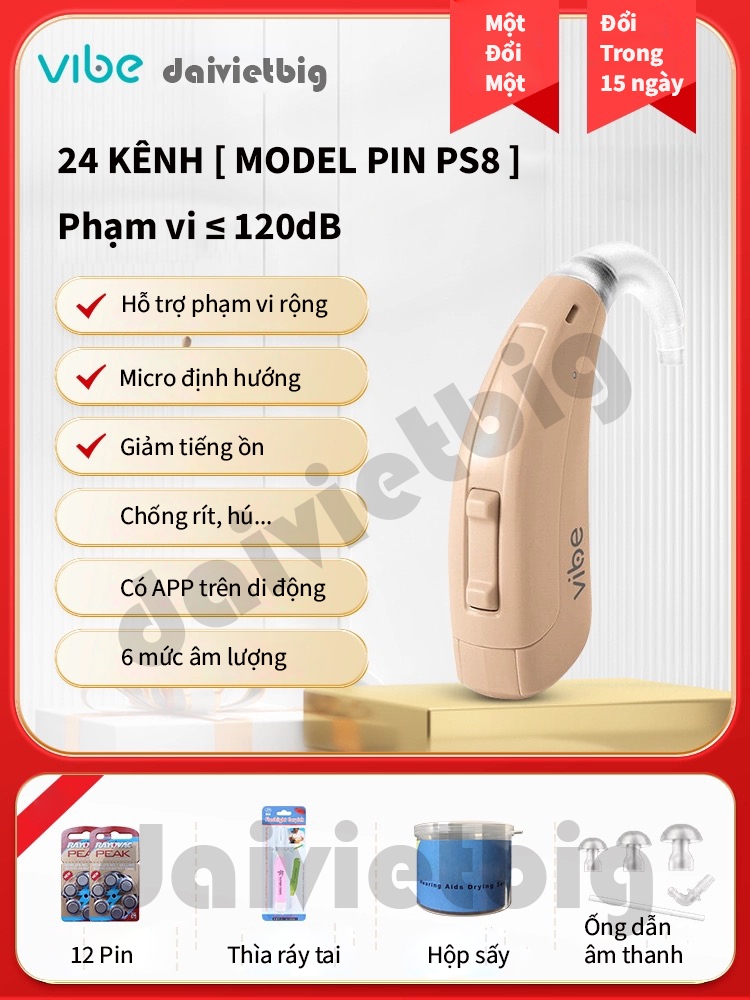 Máy Trợ Thính Vibe dùng pin, sạc