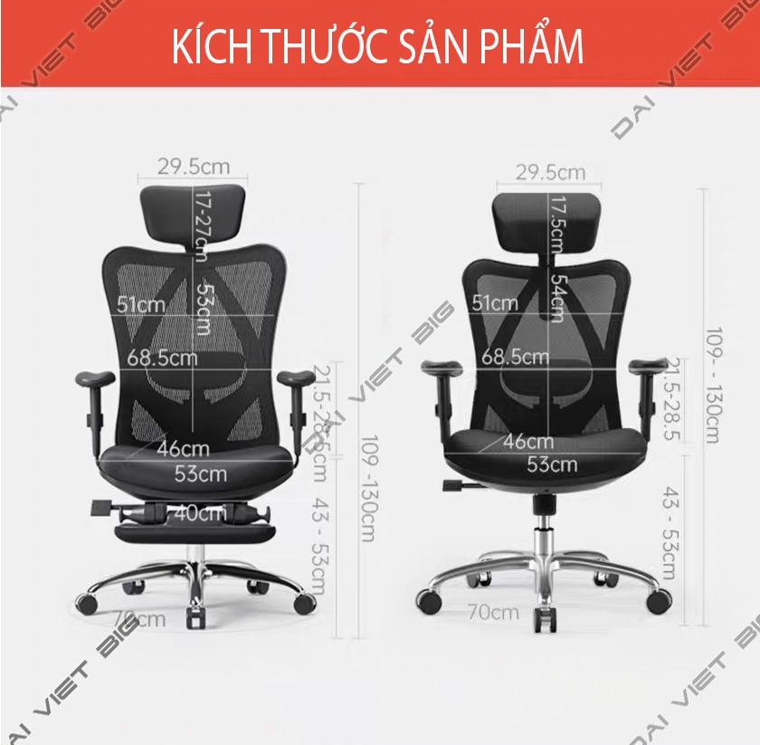 Ghế công thái học ergonomic Sihoo M18/M18 có gác chân