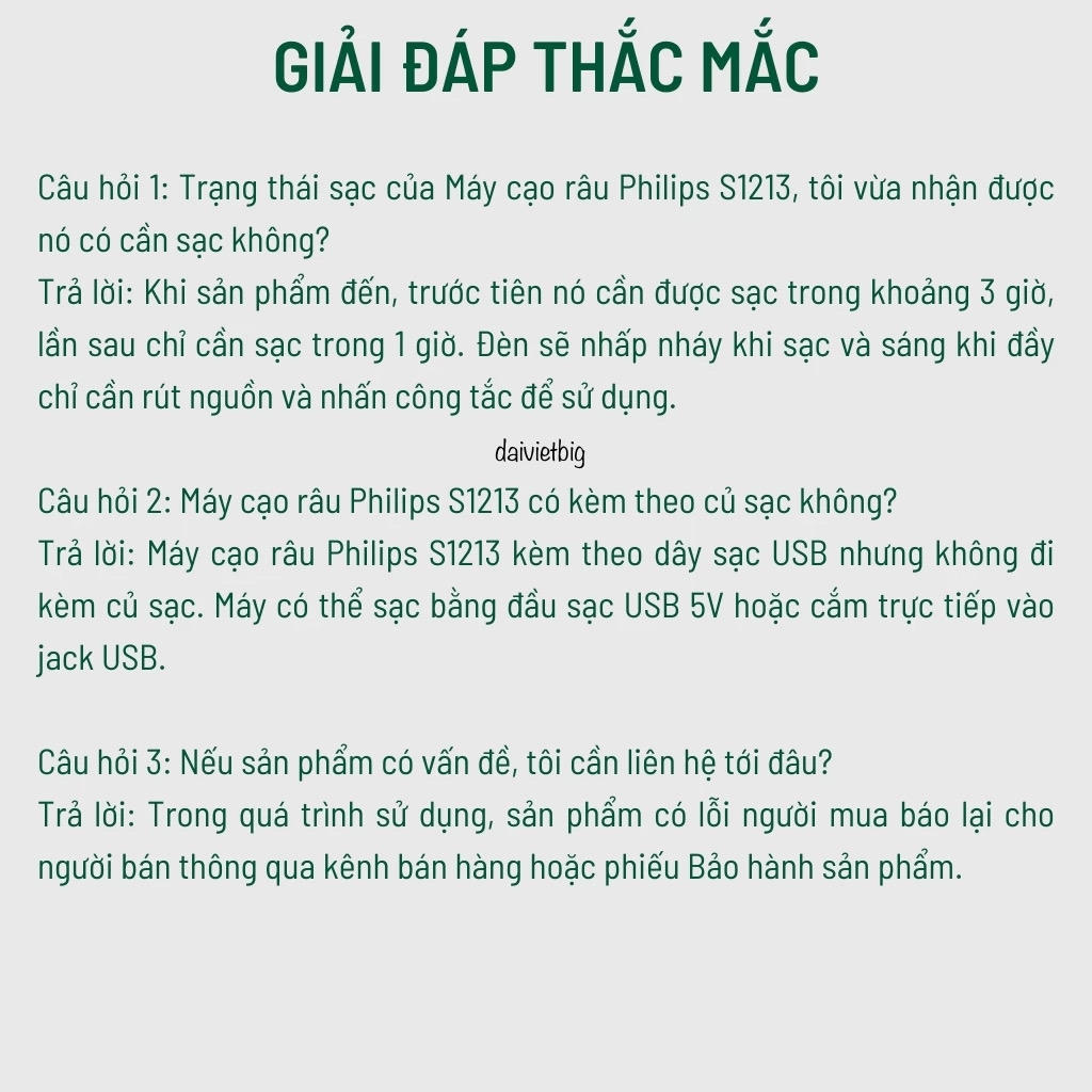 Máy Cạo Râu Du Lịch Cầm Tay Philips S1213 – Bảo Hành Chính Hãng 12 Tháng
