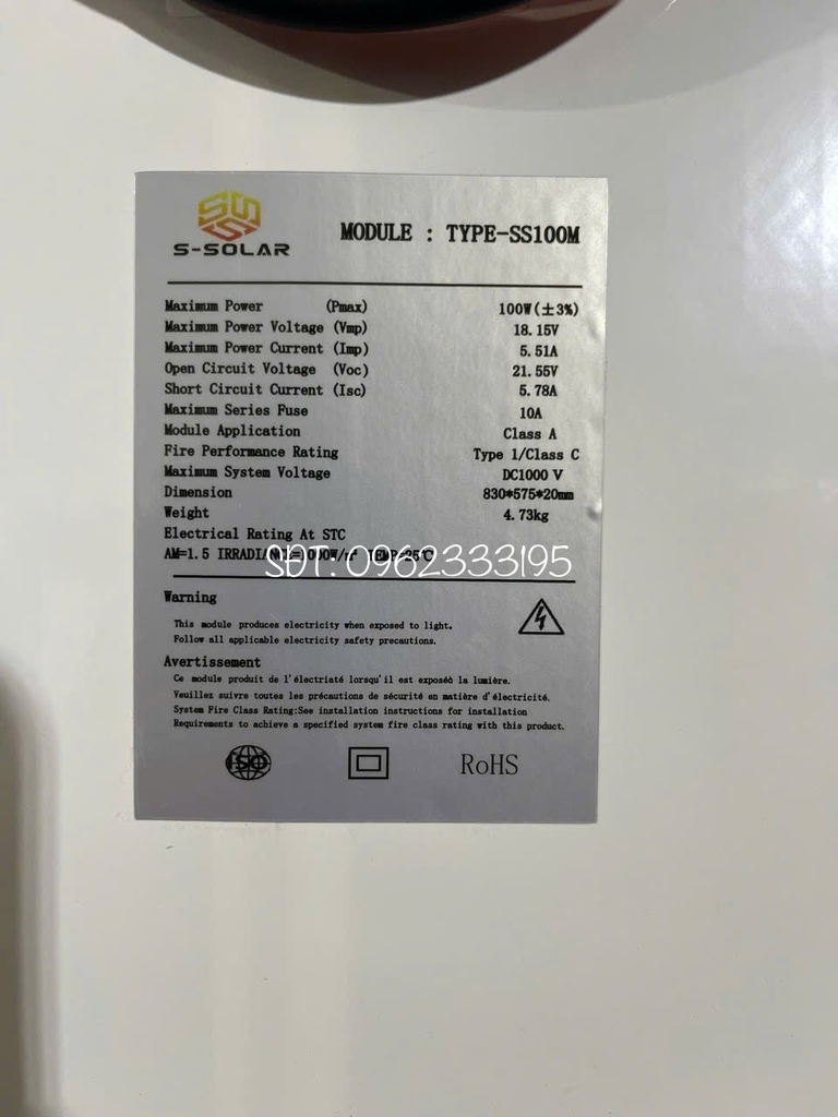 Tấm Pin năng lượng mặt trời 50W