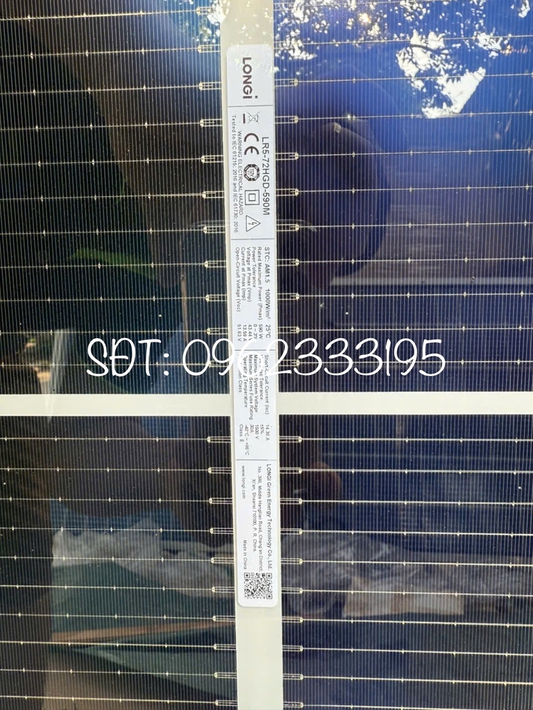 Tấm Pin mặt trời Longi 605w Himo X7 LOẠI A 2 mặt kính HIỆU SUẤT CAO 2025