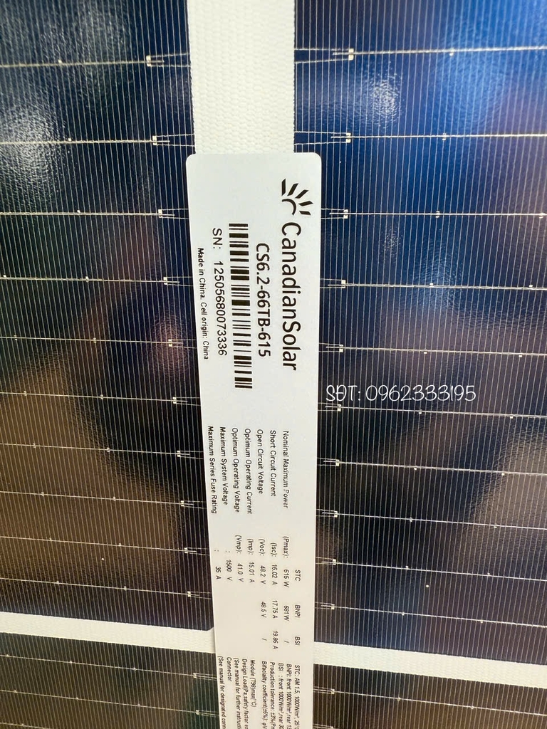 TẤM PIN NLMT CANADIAN 620W CAO CẤP