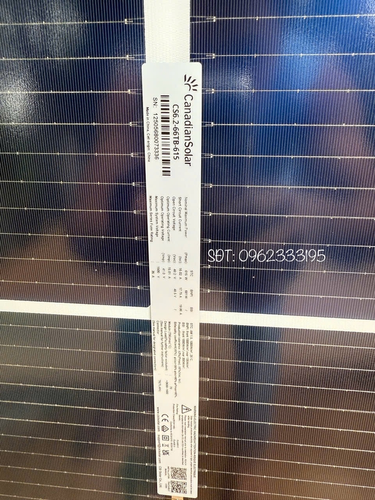 TẤM PIN NLMT CANADIAN 620W CAO CẤP