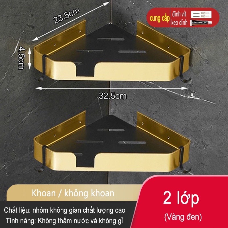 Kệ để đồ dùng ĐAIVIETBIG phòng tắm gắn tường không cần khoan thiết kế sang trọng với nhiều loại tùy chọn