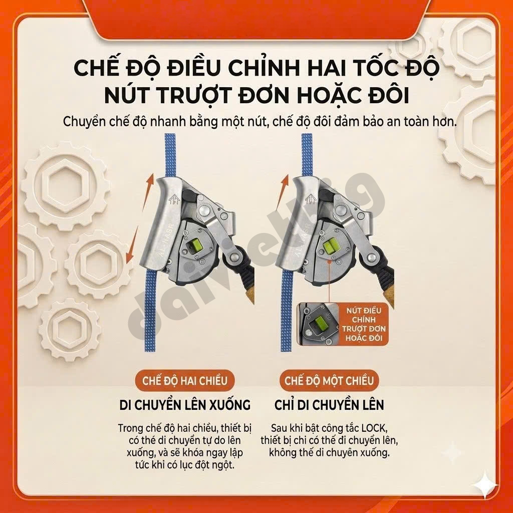 Thiết bị chống rơi Alnas Dragon Điều chỉnh hai chiều Leo núi Hoạt động ngoài trời ở độ cao lớn