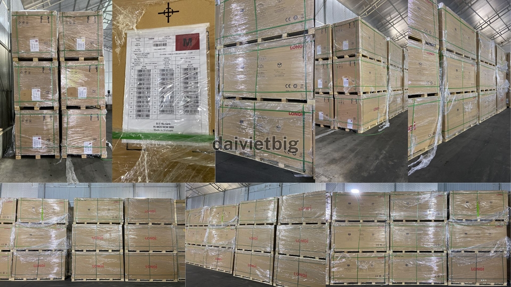 Tấm Pin mặt trời Longi 645w Himo X9 LOẠI A 2 mặt kính HIỆU SUẤT CAO 2025