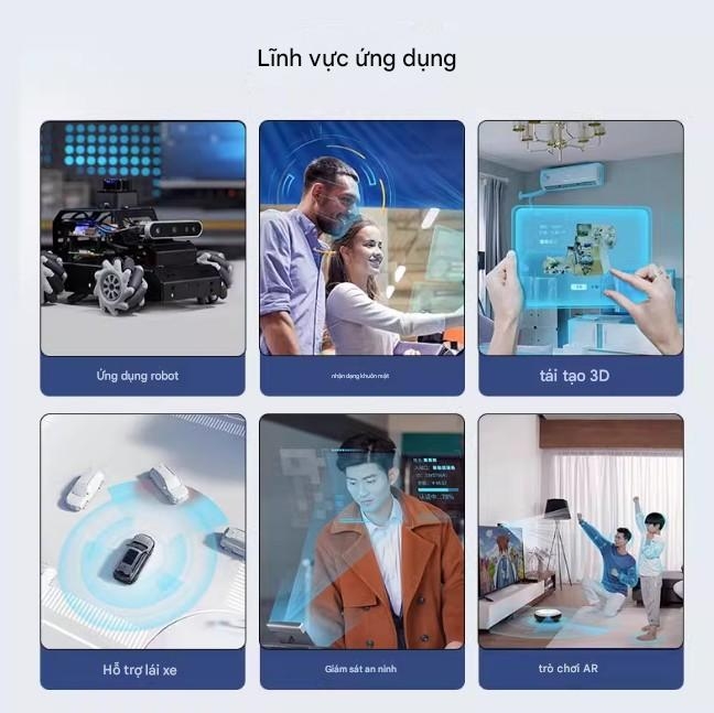 Camera độ sâu ánh sáng có cấu trúc 3D Ansijiang Nuwa-HP60C, robot ROS và xe thông minh.