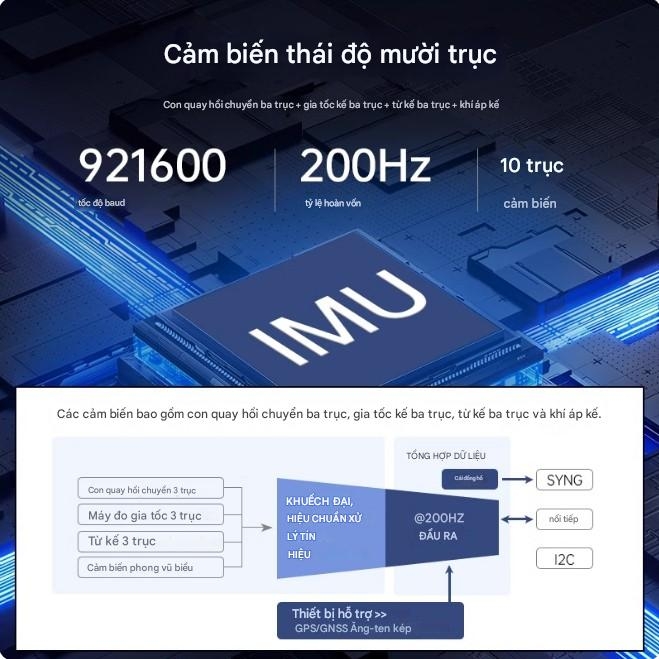 Mô-đun dẫn đường quán tính IMU Huaner ROS1/2 từ kế robot 10 trục ARHSMEMS cảm biến độ cao USB