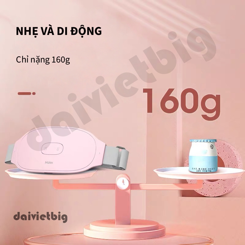 Máy Chườm Bụng Kinh-Đai Massage Giảm Đau Bụng Kinh Haier HZT-Y05L-Hỗ Trợ Chống Lão Hóa-Quà Tặng Bạn Gái