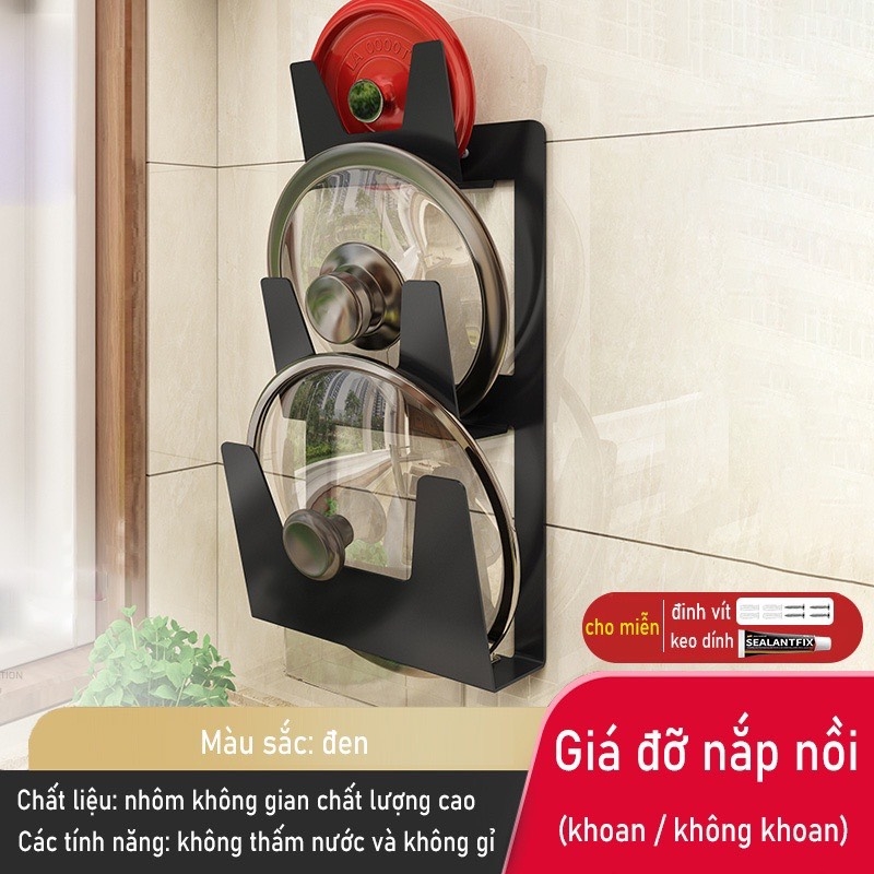 Kệ giữ đồ dùng nhà bếp dán tường không cần khoan lỗ dễ dàng đa năng tiện lợi