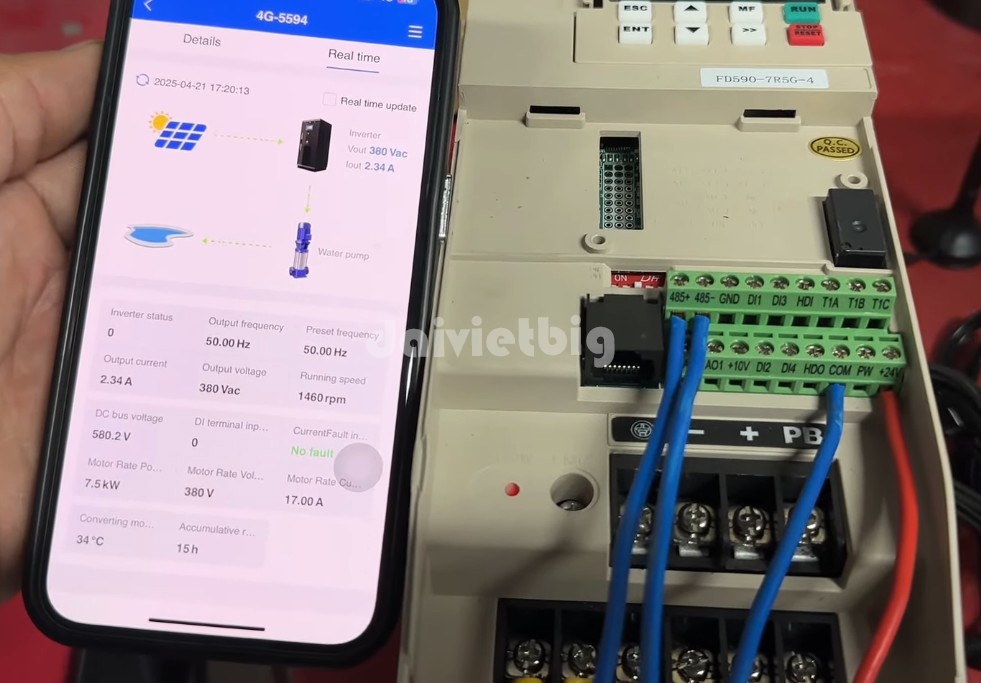 Bộ điều kiển GPRS biến tần bơm qua Smartphone ( chưa bao gồm sim)
