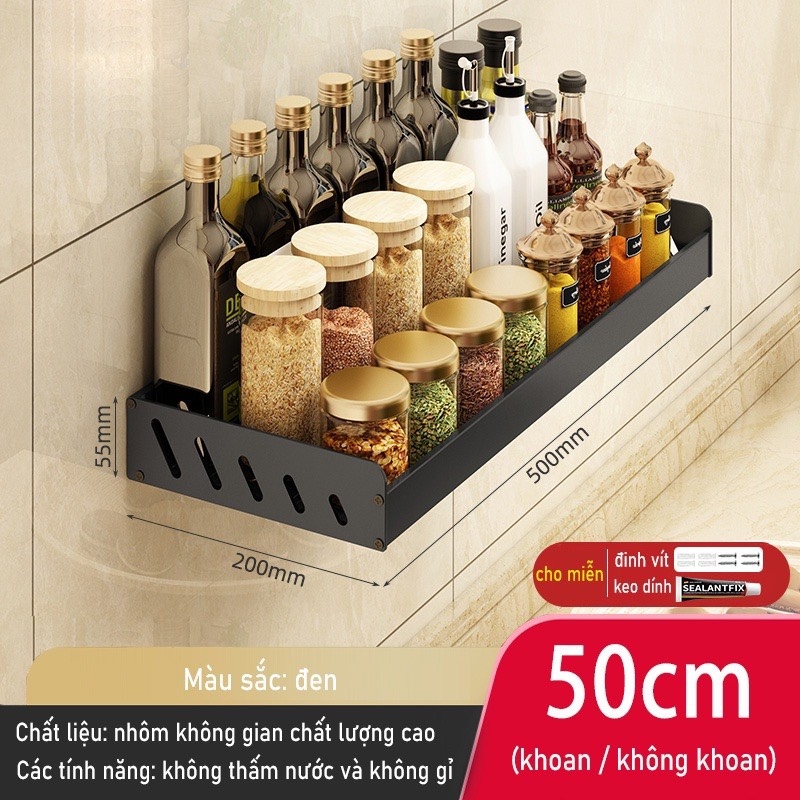 Kệ giữ đồ dùng nhà bếp dán tường không cần khoan lỗ dễ dàng đa năng tiện lợi
