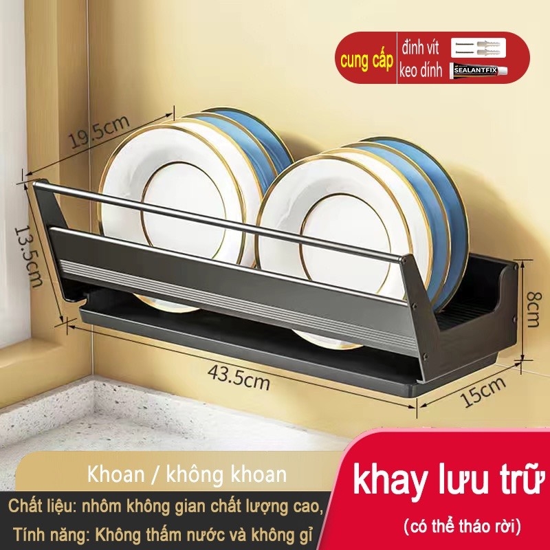 Kệ giữ đồ dùng nhà bếp dán tường không cần khoan lỗ dễ dàng đa năng tiện lợi