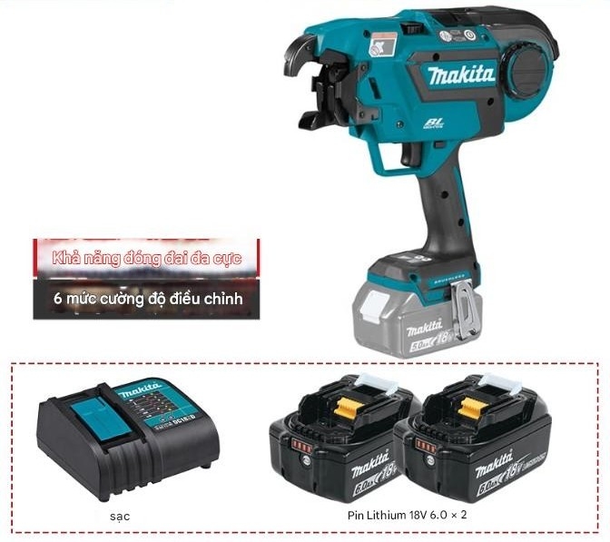 Máy buộc thép cây điện Makita DTR180, Móc buộc dây, Móc buộc thép cây, Máy buộc thép hoàn toàn tự động, Chống thấm nước