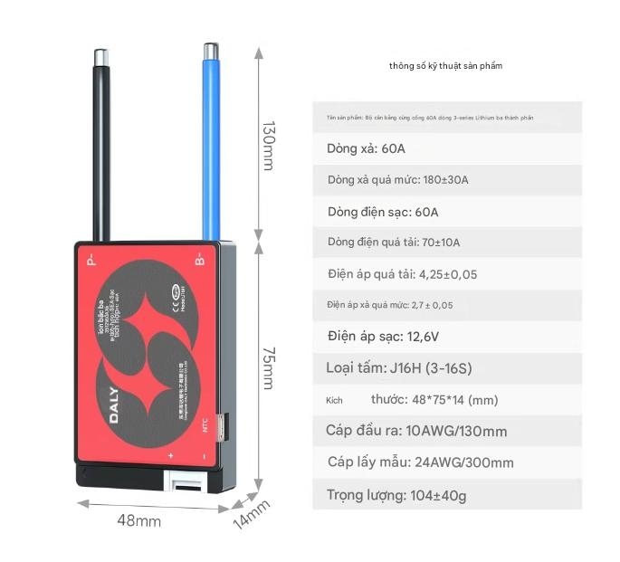 Mạch BMS bảo vệ pin lithium dòng 3-24 12V 24V 48V pin lithium sắt phốt phát 3 thành phần 3.7V và 3.2V dùng cho xe điện, bộ cân bằng pin