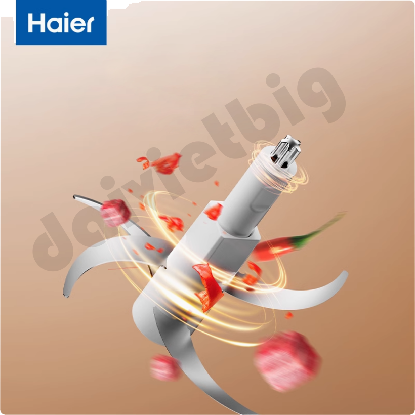 Máy xay thịt Haier HJR-DK202Y2W 1,8 lít 300W - Hàng chính hãng, 4 lưỡi dao, cối thủy tinh - Haier
