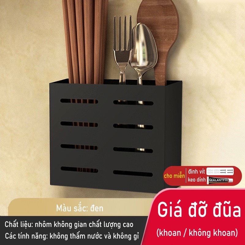 Kệ giữ đồ dùng nhà bếp dán tường không cần khoan lỗ dễ dàng đa năng tiện lợi