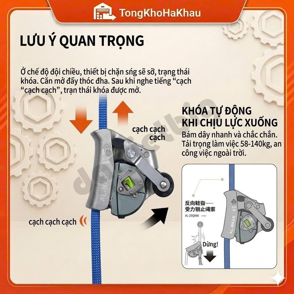 Thiết bị chống rơi Alnas Dragon Điều chỉnh hai chiều Leo núi Hoạt động ngoài trời ở độ cao lớn
