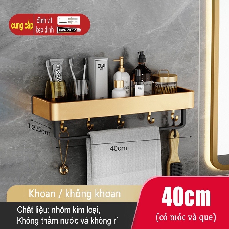 Kệ để đồ dùng ĐAIVIETBIG phòng tắm gắn tường không cần khoan thiết kế sang trọng với nhiều loại tùy chọn