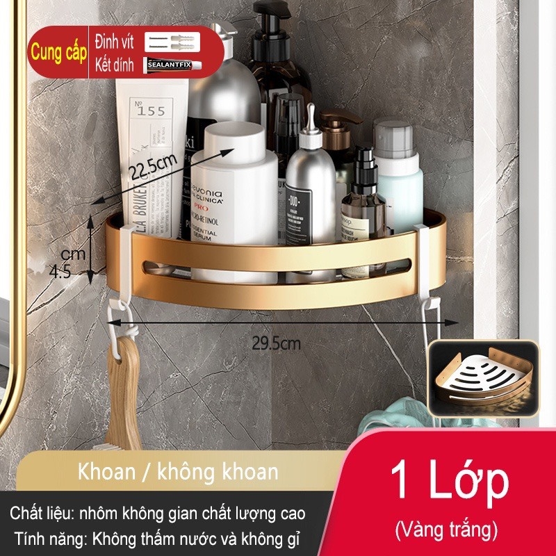 Kệ để đồ dùng ĐAIVIETBIG phòng tắm gắn tường không cần khoan thiết kế sang trọng với nhiều loại tùy chọn