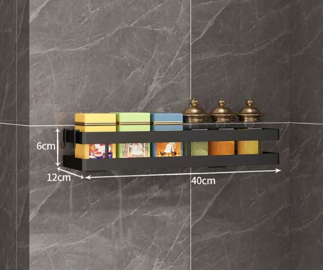 Kệ đựng gia vị - Sơn 3 lớp sang trọng - Kèm 2 móc - 2 miếng DÁN NHỰA siêu dính Tải trọng 5kg