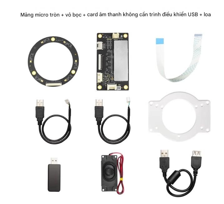 Mô-đun mảng vòng micro trường xa Huaner 6 Micrô bo mạch thoại iFlytek sáu micrô định vị nguồn âm thanh ROS