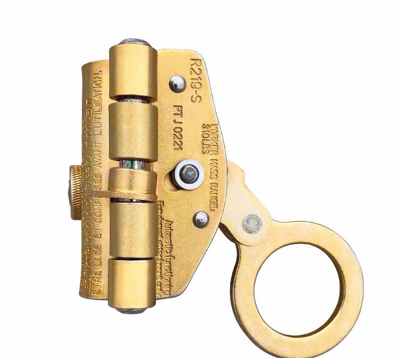 Khóa Cứu Sinh Chống Rơi Tự Động Thép 5 Răng Cản Phanh Tức Thì Chốt Khóa Kép An Toàn Cho Dây 12-18mm Dành Cho Thợ Đu Dây