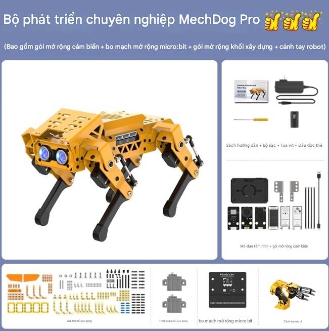 MechDog – Chó Robot Bốn Chân Thị Giác AI, Lập Trình Scratch/Python