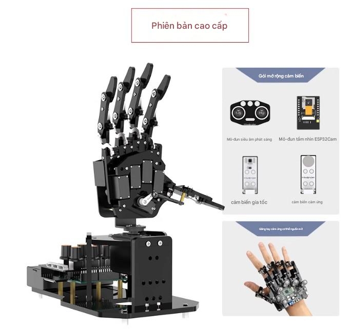 Bàn tay robot sinh học uHand UNO tương thích với Arduino, điều khiển cảm biến chuyển động, robot lập trình nguồn mở AI