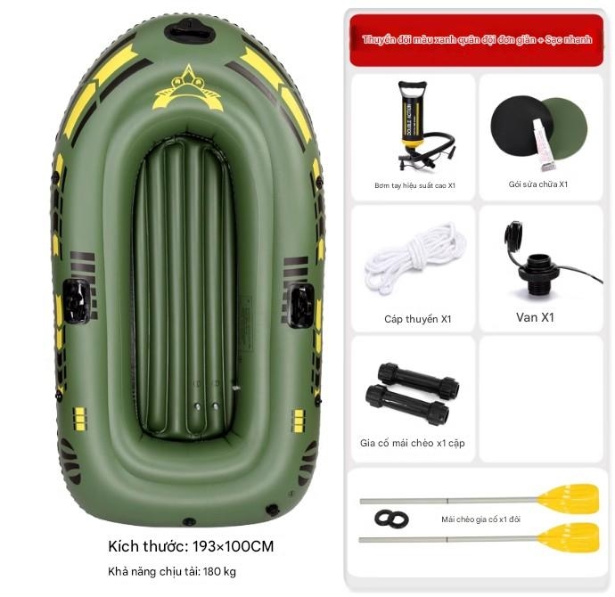 Thuyền hơi cao su dày thuyền bơm hơi 2/3/4 người kayak đệm khí chống mài mòn thuyền câu cá thuyền cứu sinh