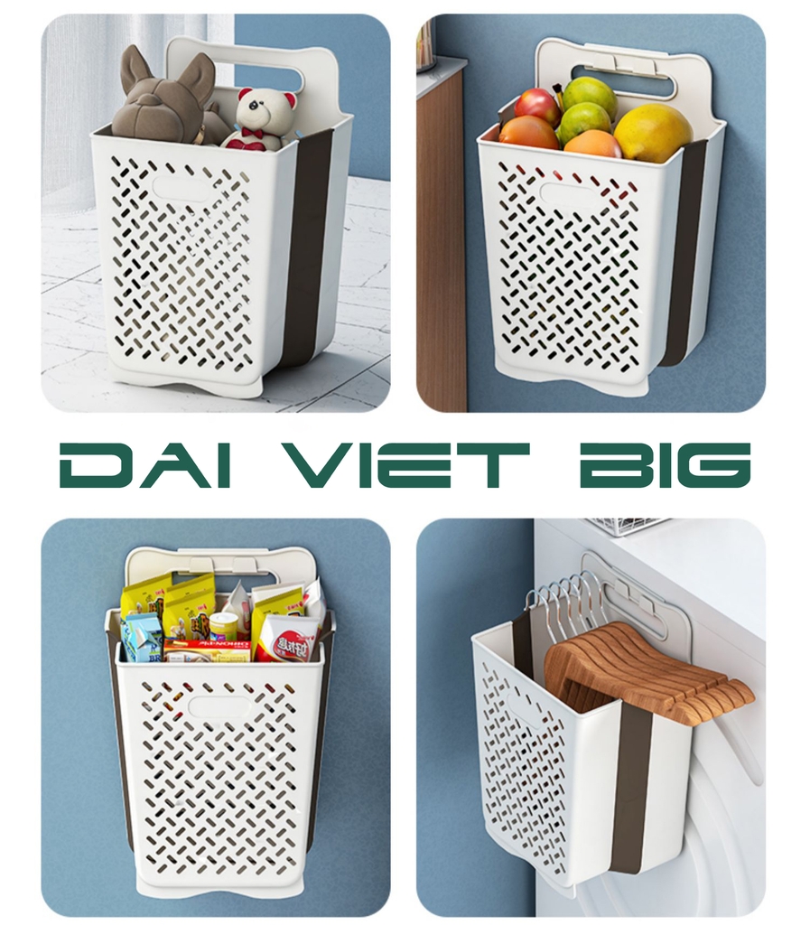 Giỏ Đựng Quần Áo Gấp Gọn Treo Tường, Có Thể Gấp Gọn Di Chuyển Dễ Dàng, Chất Liệu Bền Đẹp Chắc Chắn