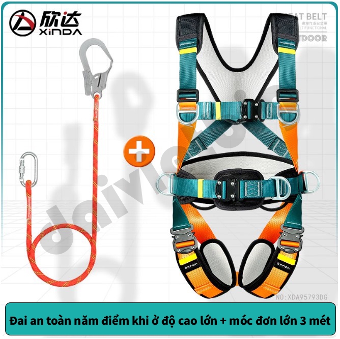 Dây an toàn toàn thân năm điểm cho công việc trên không leo núi cứu hộ lắp đặt điều hòa không khí