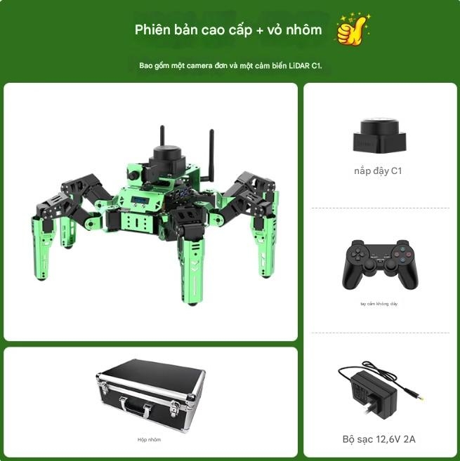 Robot Huaner ROS, một con nhện sinh học có thể lập trình sáu chân, có radar JetHexa lập bản đồ SLAM, định vị và nhận dạng hình ảnh.