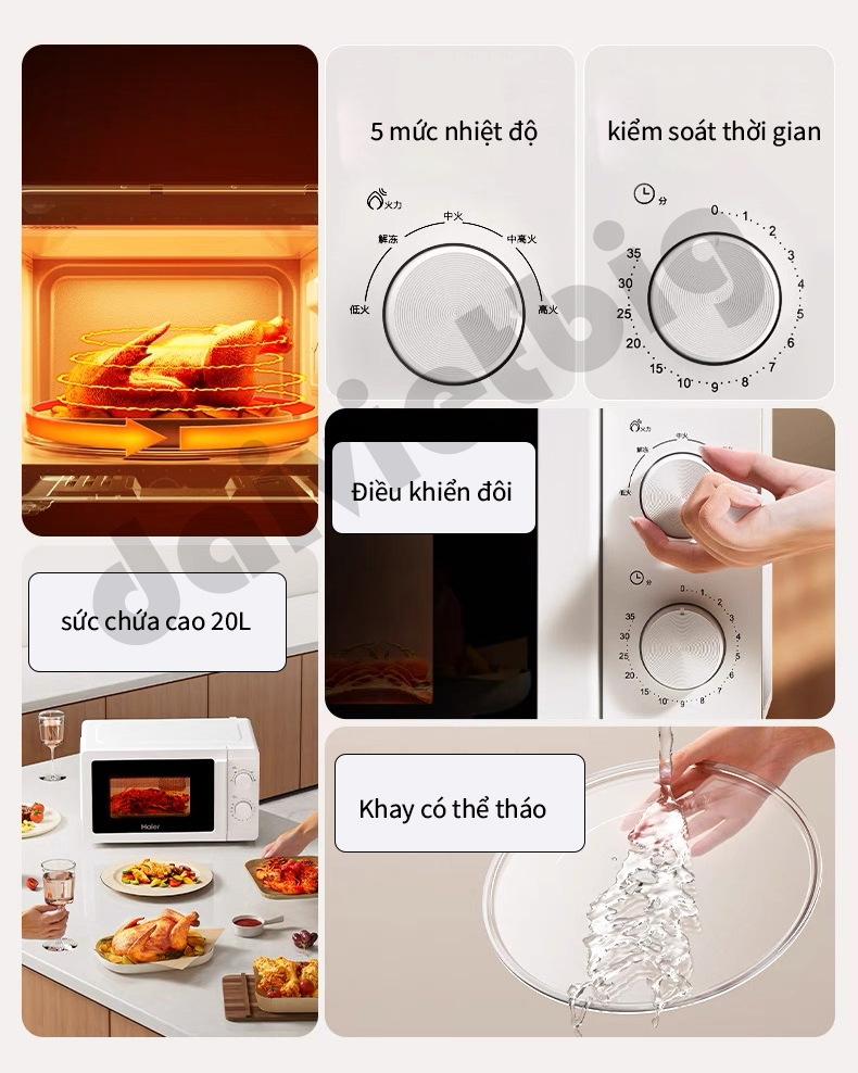 Lò Vi Sóng Haier HW-M20T1W Phong Cách Hiện Đại Dung Tích 20L Công Suất 700W Hàng Chính Hãng Bảo Hành 12 Tháng